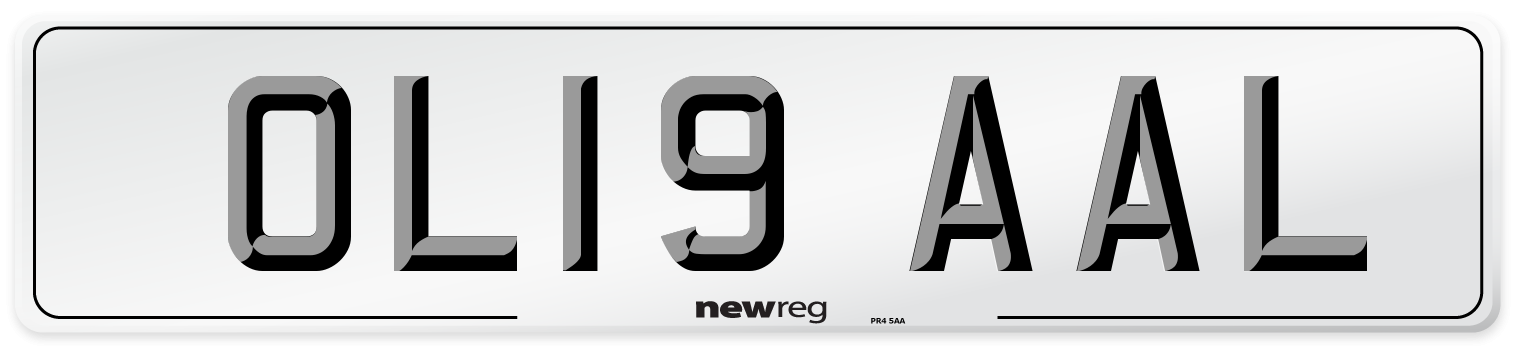 OL19 AAL Number Plate from New Reg